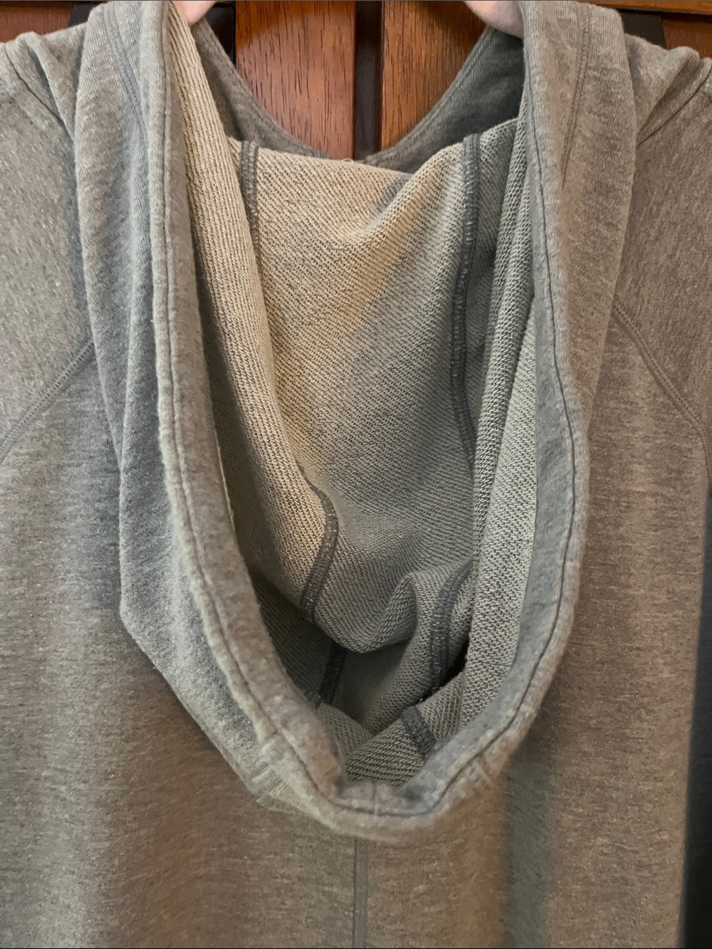 Unbranded Heather Grey French Terry Half-Zip Hooded Pullover Dress w/Pockets - Picture 9 of 13